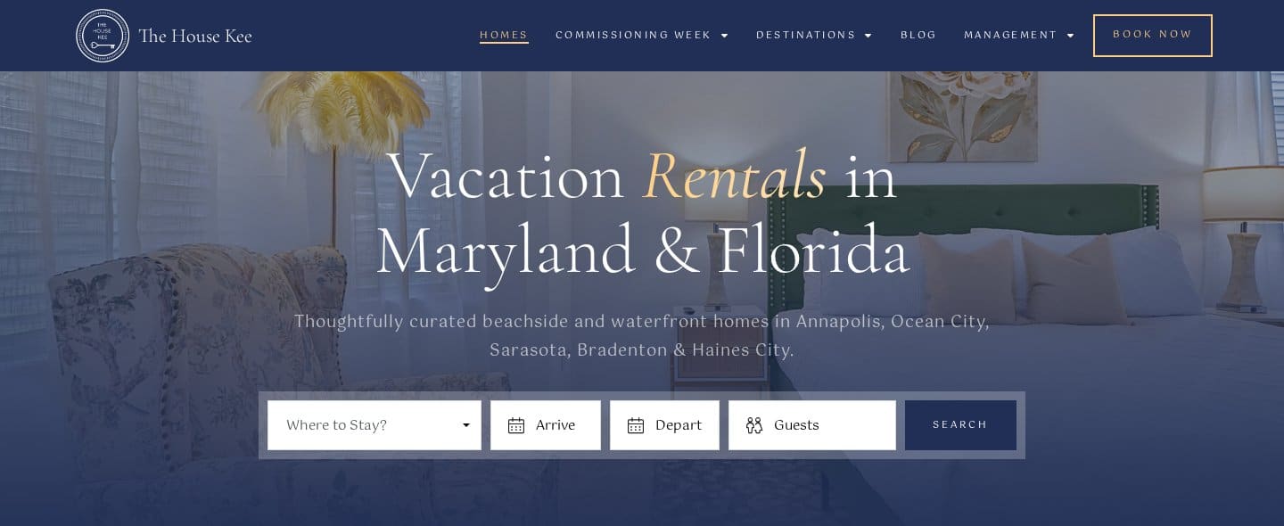 The House Kee direct booking website